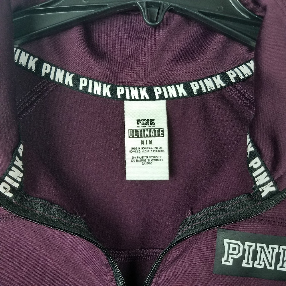 PINK by Victoria's Secret Half Zip Burgundy Tunic - Picture 3 of 8